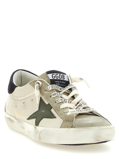 Golden Goose Star Men's Low Top Nappa & Suede Cowhide Goat Leather Sneakers - Cream Gold Green Multicolor Olive