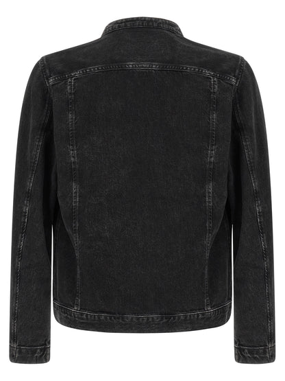 Trucker Jacket by Diesel for men in lyocell & denim cotton black features an on trend silhouette, showcasing refined pockets and a sophisticated for a truly on trend finish.