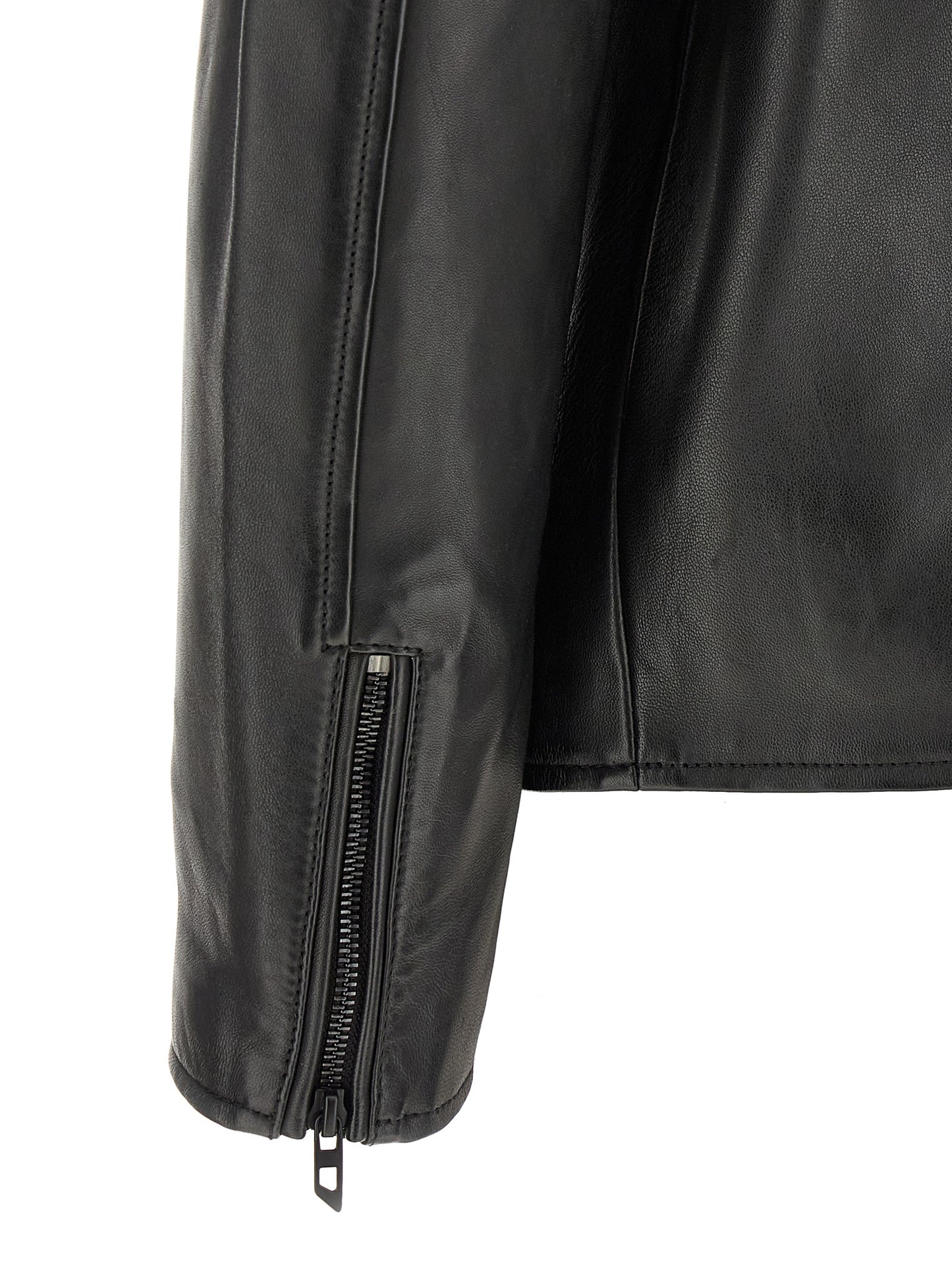 Jacket by Diesel for men in lamb leather black & signature showcases a contemporary silhouette, detailed with a contemporary and premium pockets for a sophisticated finish.