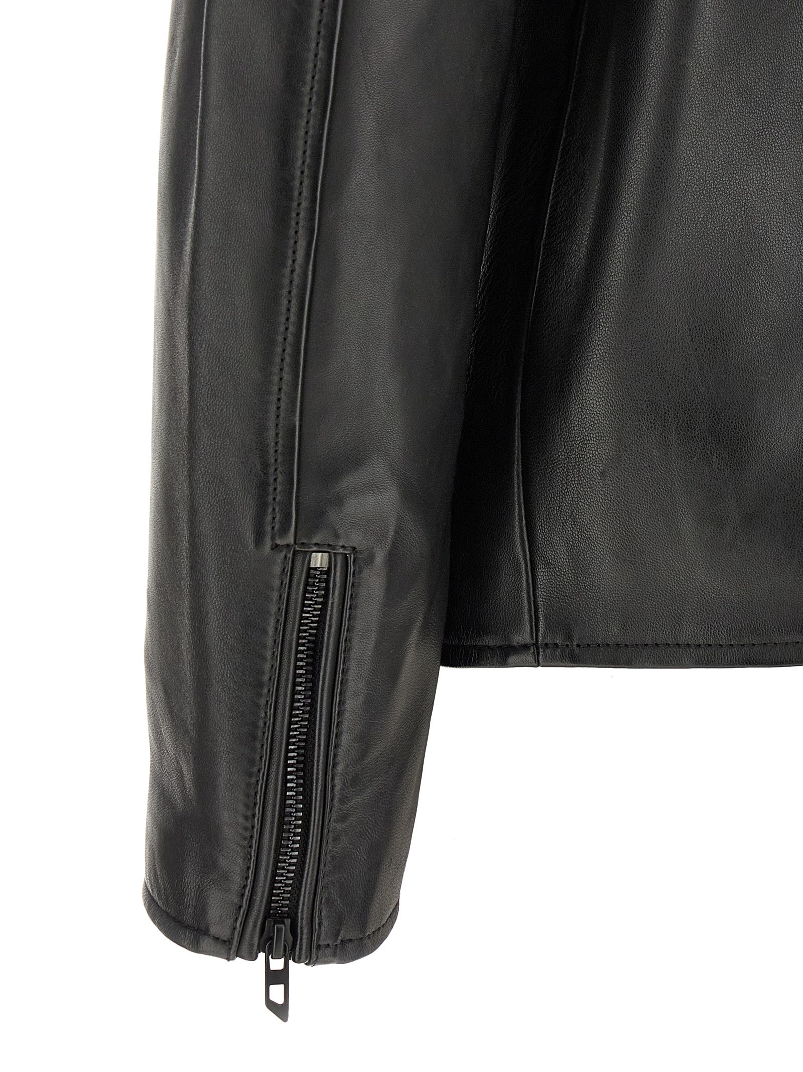 Jacket by Diesel for men in lamb leather black & signature showcases a contemporary silhouette, detailed with a contemporary and premium pockets for a sophisticated finish.