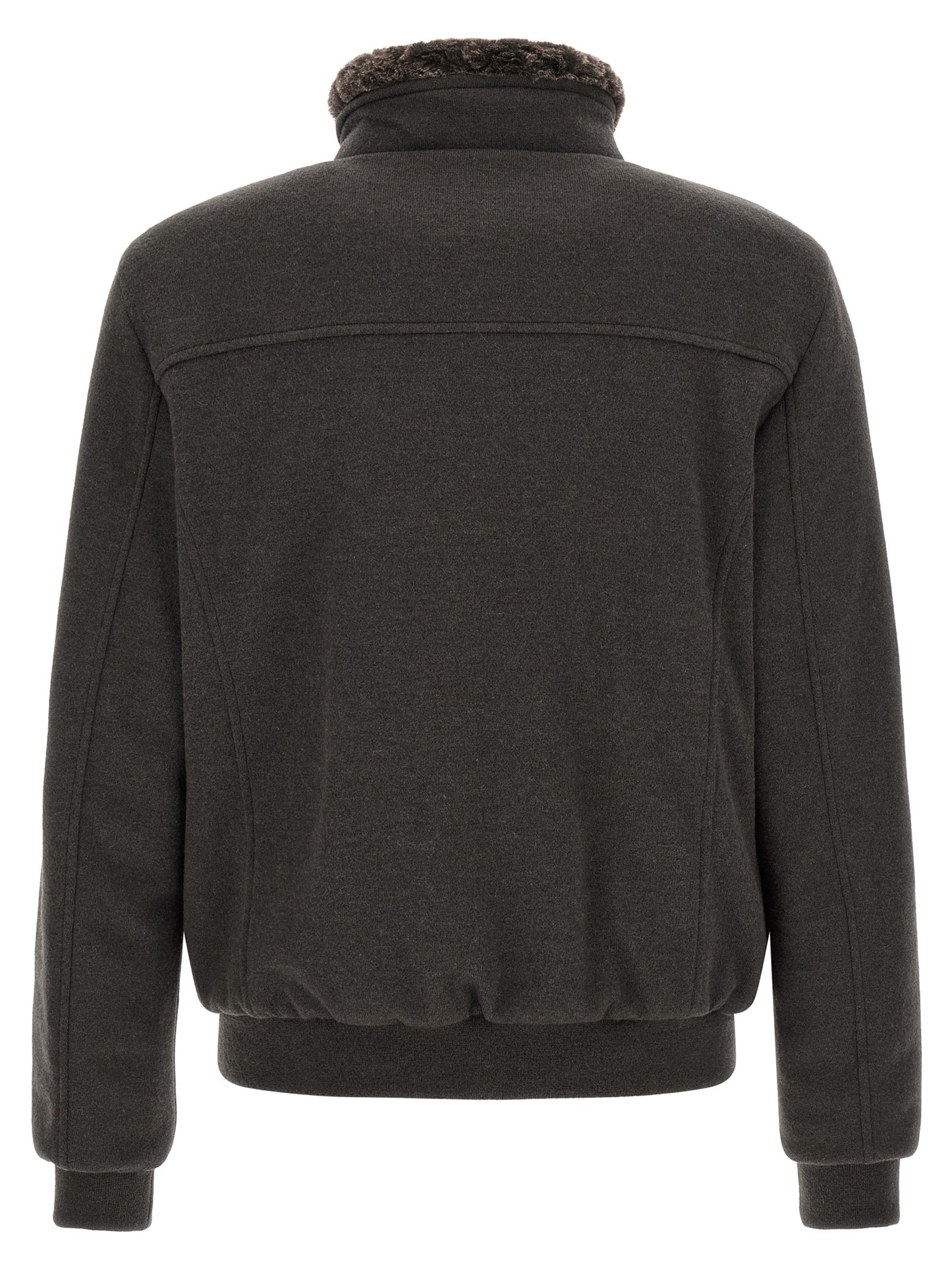 Bomber Jacket by MooRER for men in goose-down & cashmere brown features an on trend silhouette, showcasing refined thermal & insulated and a sophisticated for a truly on trend finish.