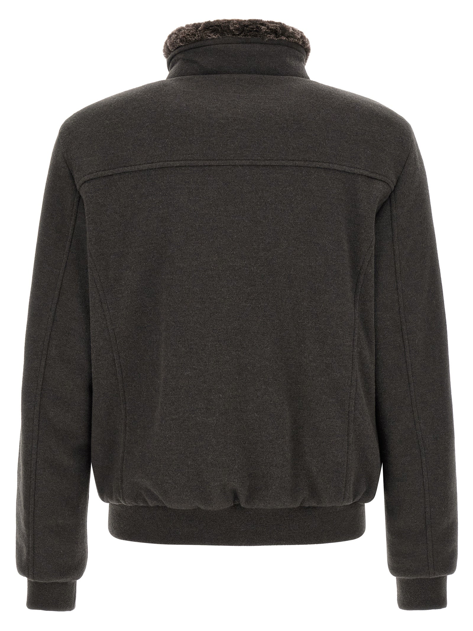 Bomber Jacket by MooRER for men in goose-down & cashmere brown features an on trend silhouette, showcasing refined thermal & insulated and a sophisticated for a truly on trend finish.