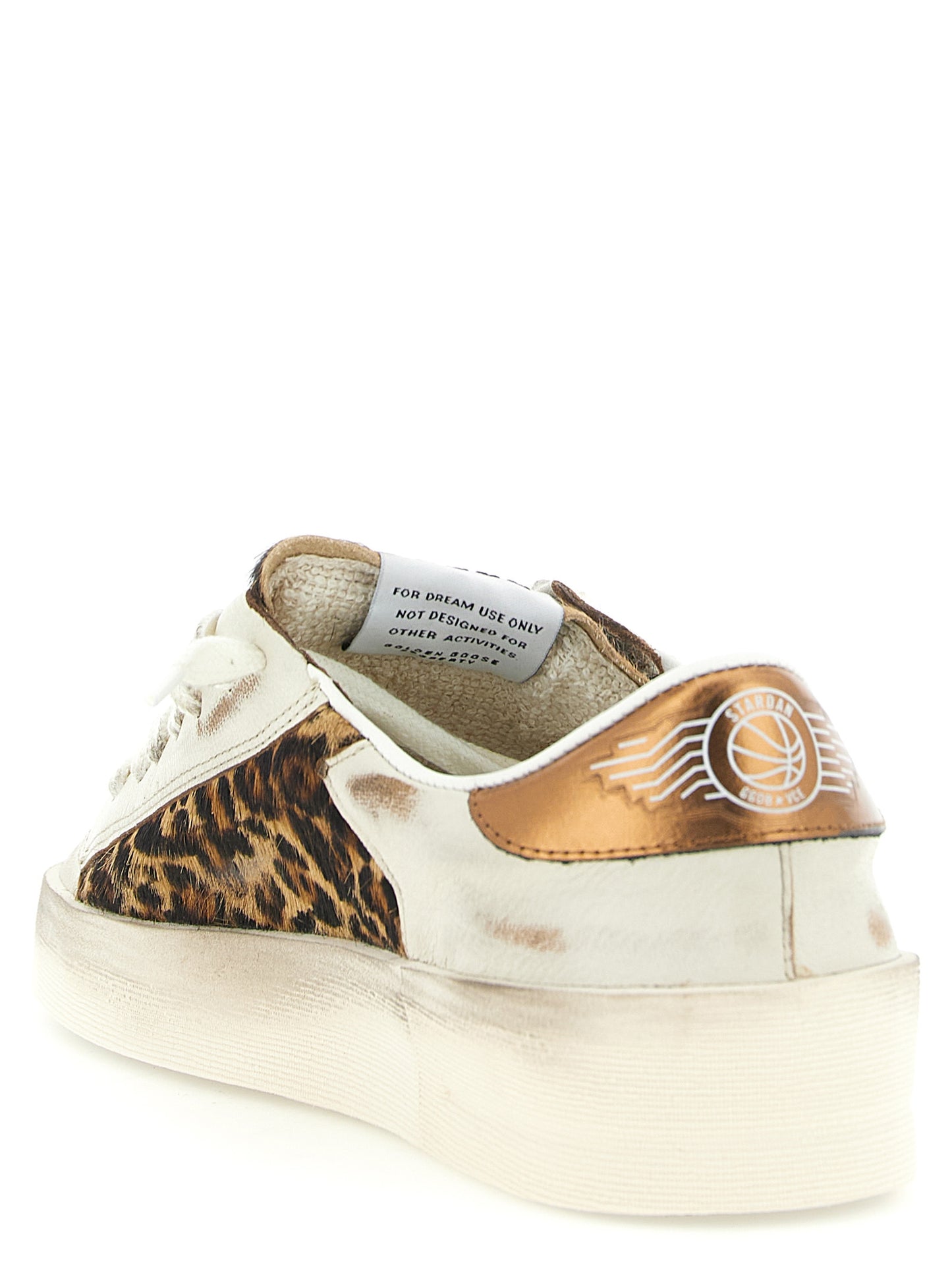 Sneakers by Golden Goose for women in goatskin leather animal, bronze, multicolor, white, signature & print presents a impeccable silhouette as Pony Star Women's Low Top Basketball Goatskin Leather Sneakers, expertly defined by a impeccable low-top basketball style for a impeccable, high-fashion look.