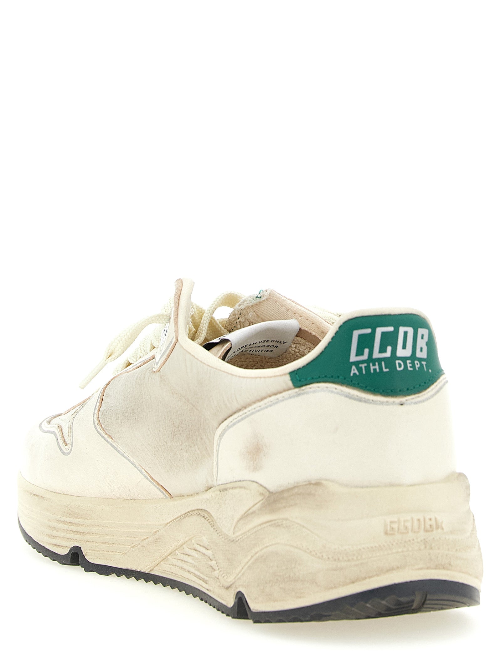 Athletic Sneakers by Golden Goose for men in polyamide polyester leather bicolour, cream, green & signature showcases a architectural silhouette, artfully capturing the essence of the Star Men's Athletic Polyamide Polyester Leather Sneakers with its signature architectural athletic style construction.