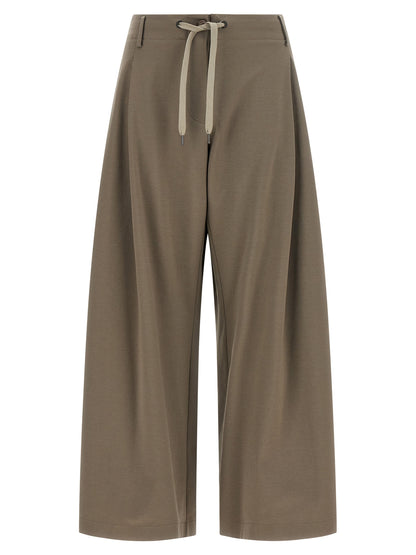 Activewear Pants by Brunello Cucinelli for women in stretch cotton & polyamide gray features an contemporary athletic, flared, wide & cropped with a cropped and , showcasing for a contemporary finish.