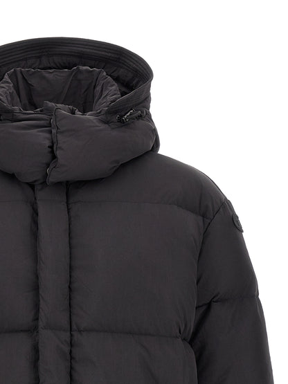 Hooded Puffer Jacket by Diesel for men in polyamide black features an on trend silhouette, showcasing refined hooded & insulated and a sophisticated hooded high-neck neckline for a truly on trend finish.