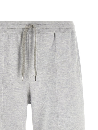 Bermuda Shorts by Brunello Cucinelli for men in cotton & silk gray features an nuanced silhouette, showcasing a nuanced regular-fit with a short cut and for a sophisticated, premium finish.