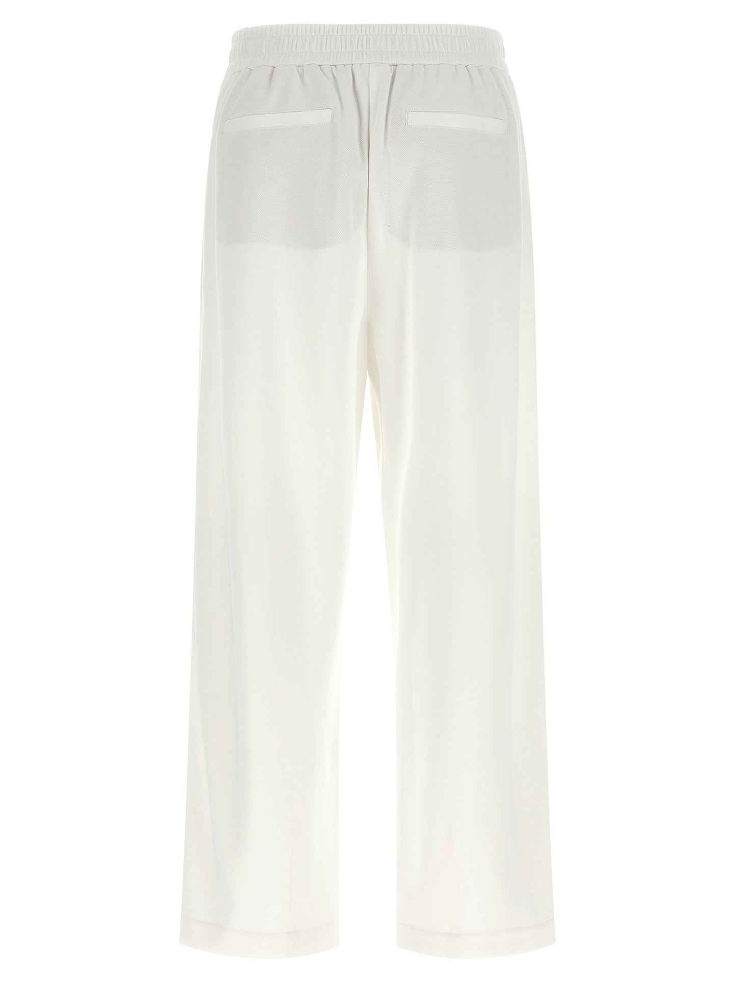 Joggers by Brunello Cucinelli for women in polyamide cotton black & white features an refined tailoring silhouette, showcasing a premium relaxed-fit & wide with a and long cut for a refined tailoring look.