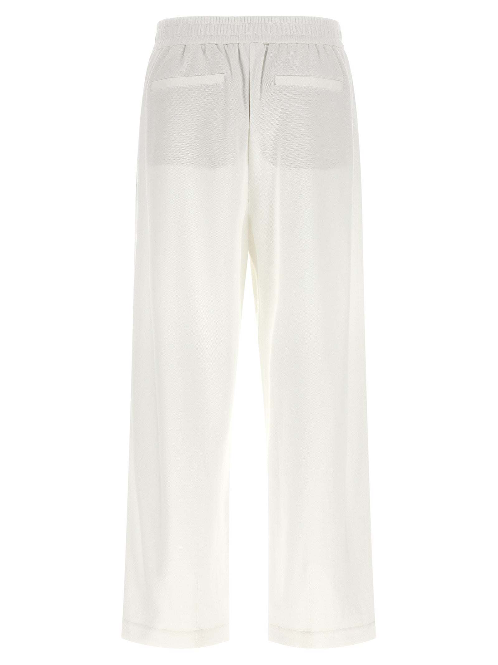 Joggers by Brunello Cucinelli for women in polyamide cotton black & white features an refined tailoring silhouette, showcasing a premium relaxed-fit & wide with a and long cut for a refined tailoring look.