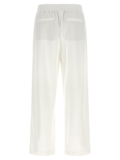 Joggers by Brunello Cucinelli for women in polyamide cotton black & white features an refined tailoring silhouette, showcasing a premium relaxed-fit & wide with a and long cut for a refined tailoring look.
