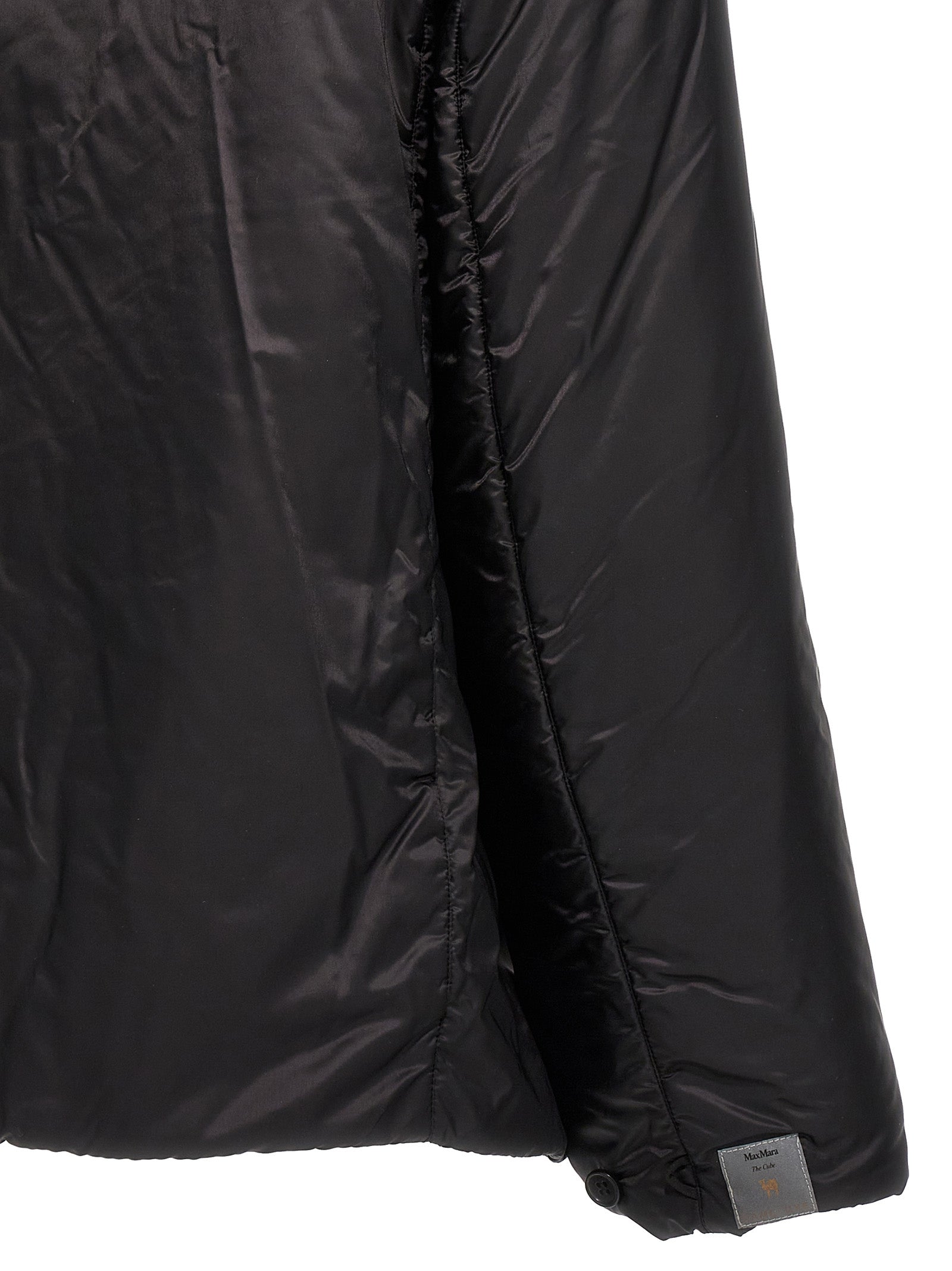 Hooded Windbreaker Jacket by Max Mara for women in polyester black, gold & signature features an stylish silhouette, showcasing a sophisticated and performance-driven water-resistant, hooded & windproof for a premium, stylish look.