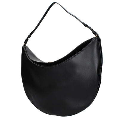Shoulder Bag by Jacquemus for women in leather black showcases a statuesque silhouette, artfully detailed with a secure , organized , and versatile shoulder-strap, adjustable-strap & handle for a statuesque look.