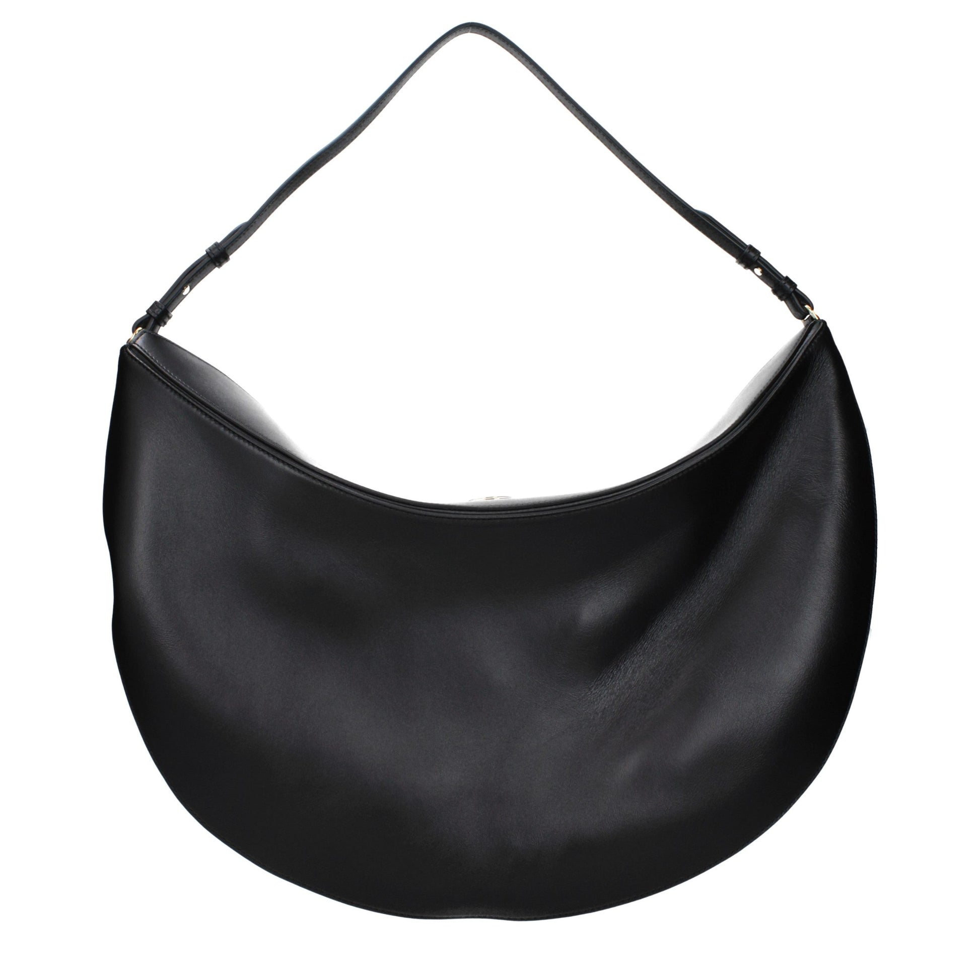 Shoulder Bag by Jacquemus for women in leather black features a statuesque silhouette, showcasing a secure and statuesque with versatile shoulder-strap, adjustable-strap & handle for a statuesque finish.