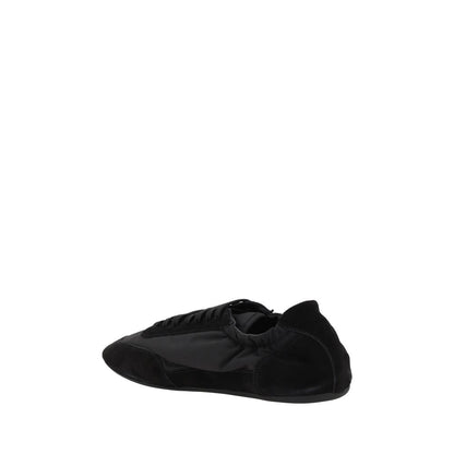 Athletic Sneakers by Prada for men in nylon suede leather black & monogram features an effortless chic silhouette, showcasing the signature athletic style of the Men's Athletic Nylon Suede Leather Sneakers collection with a truly effortless chic finish.
