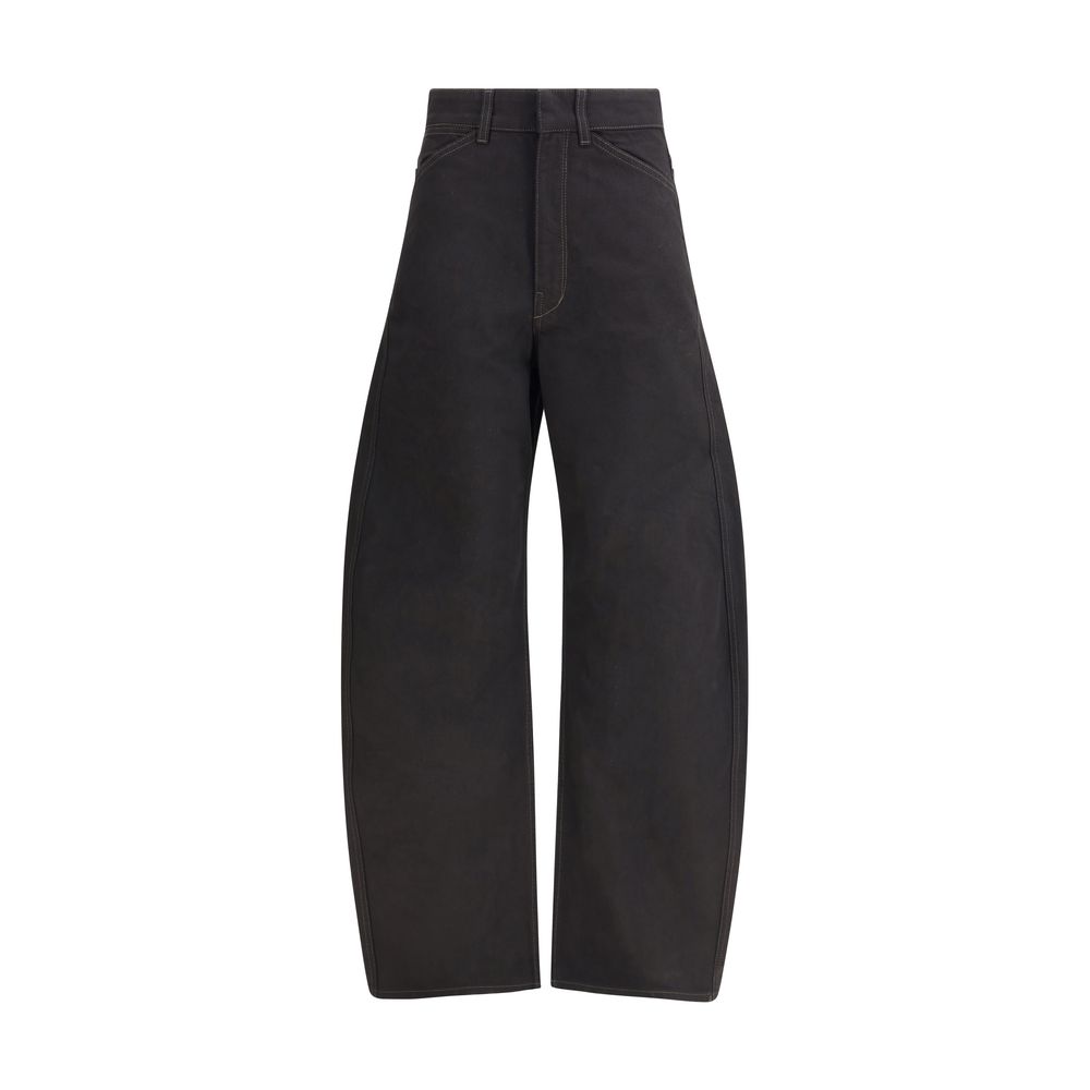 Casual Pants by Lemaire for women in cotton black features a polished silhouette with a polished regular-fit, reaching a polished long and finished with a polished high rise.