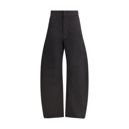 Casual Pants by Lemaire for women in cotton black features a polished silhouette with a polished regular-fit, reaching a polished long and finished with a polished high rise.