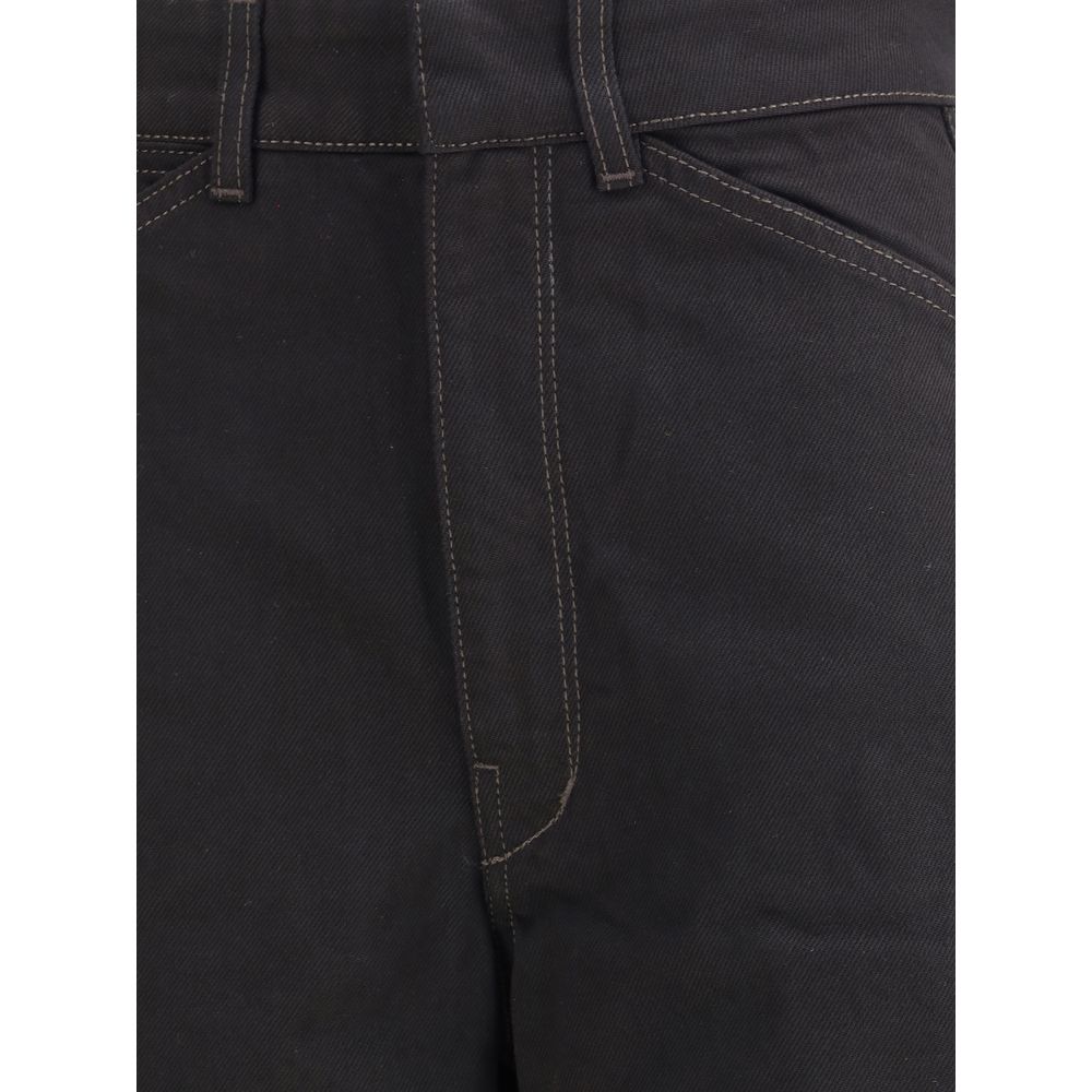 Casual Pants by Lemaire for women in cotton black features an sartorial regular-fit and long with a high rise cut for a sartorial finish.