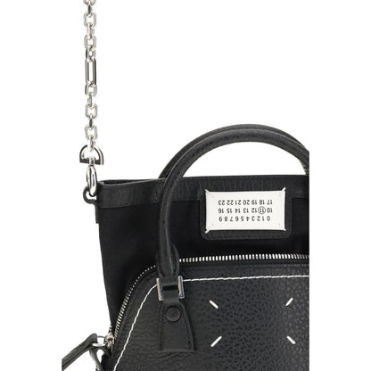 Shoulder Bag by Maison Margiela for women in bos taurus calf leather black, signature & monogram features an effortlessly chic silhouette with a secure zipper, ample internal-pockets, and versatile shoulder-strap, handle & adjustable-strap for effortlessly chic everyday luxury.