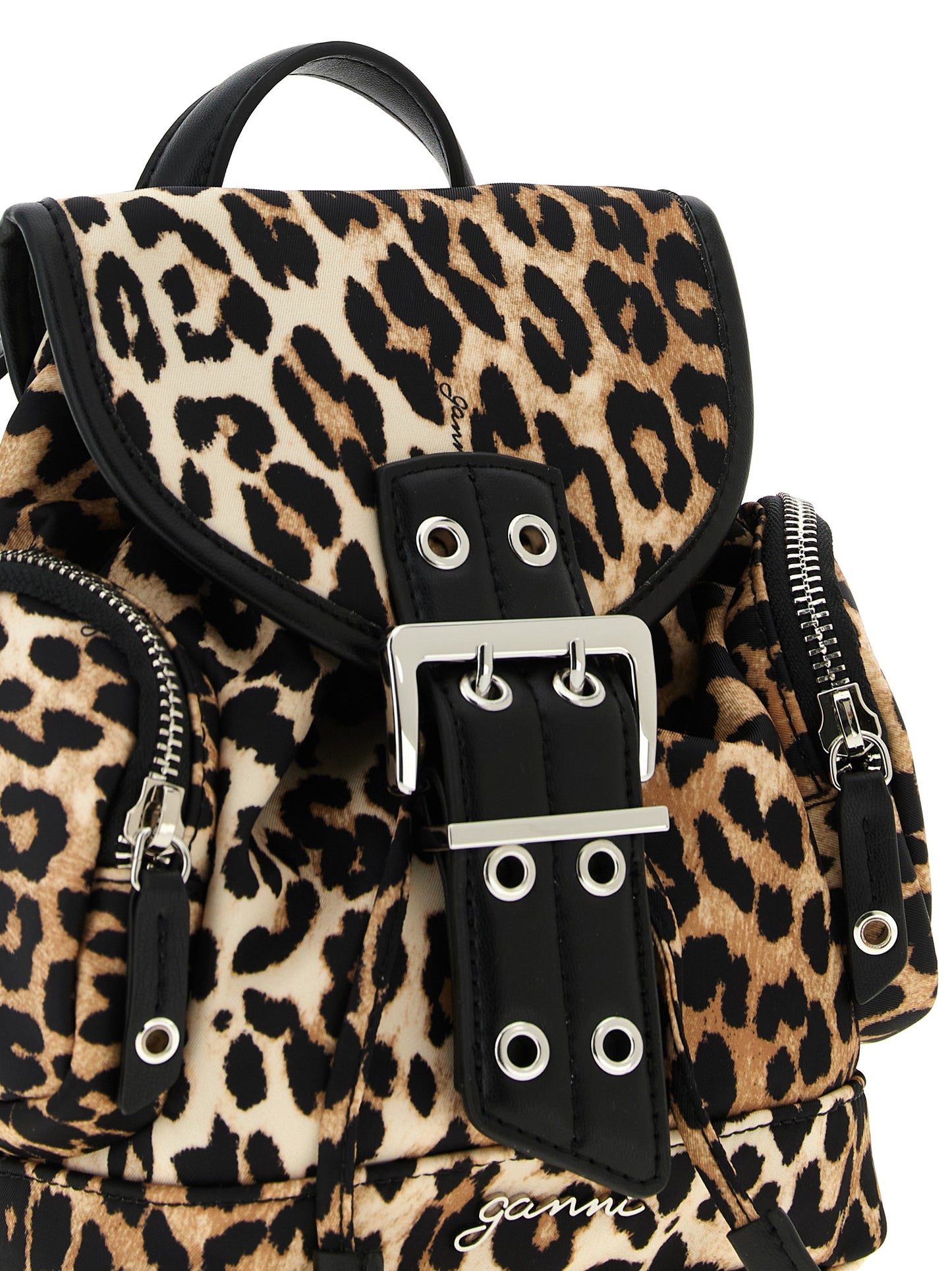 Drawstring Backpack by Ganni for women in polyacrylic polyamide leather animal, brown & print features a effortlessly chic Bucky Polyacrylic Polyamide Leather Drawstring Backpack design, showcasing a secure zipper, drawstring & buckle, ample , and versatile backpack-strap & adjustable-strap for a effortlessly chic finish.