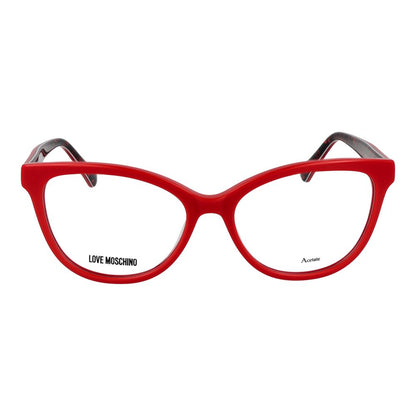 Eyeglasses Frames by Love Moschino for women in acetate multicolor features a refined silhouette, showcasing a refined red coloured frame and full-frame frame design for a sophisticated, premium look.