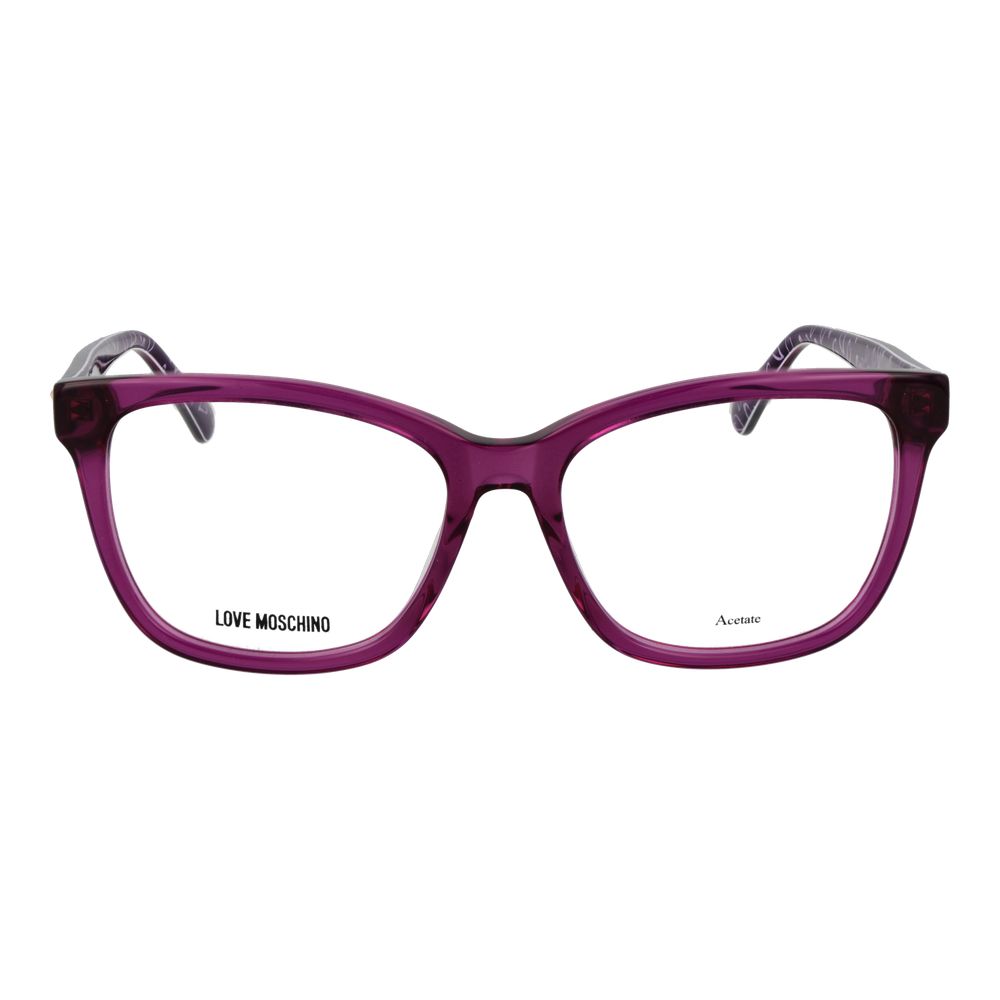 Eyeglasses Frames by Love Moschino for women in acetate purple features an refined silhouette, showcasing the refined purple coloured frame and sophisticated full-frame frame design.