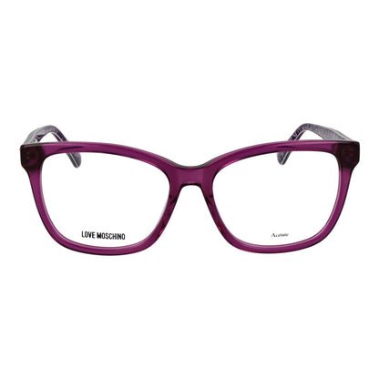 Eyeglasses Frames by Love Moschino for women in acetate purple features an refined silhouette, showcasing the refined purple coloured frame and sophisticated full-frame frame design.