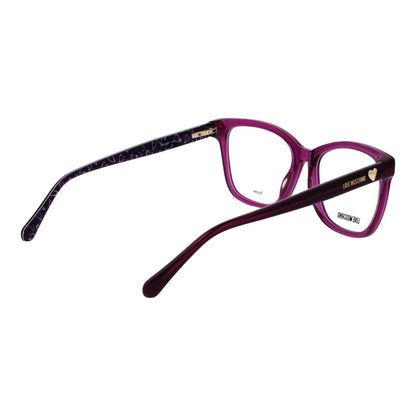 Eyeglasses Frames by Love Moschino for women in acetate purple features an refined silhouette, showcasing a sophisticated purple coloured frame and refined full-frame frame design for a refined look.