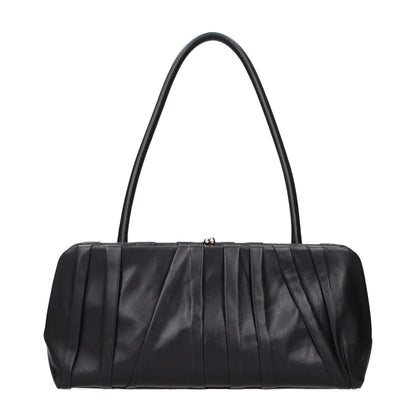 Shoulder Bag by Jil Sander for women in leather black features an effortlessly chic silhouette with a secure , ample , and versatile shoulder-strap for effortlessly chic everyday luxury.