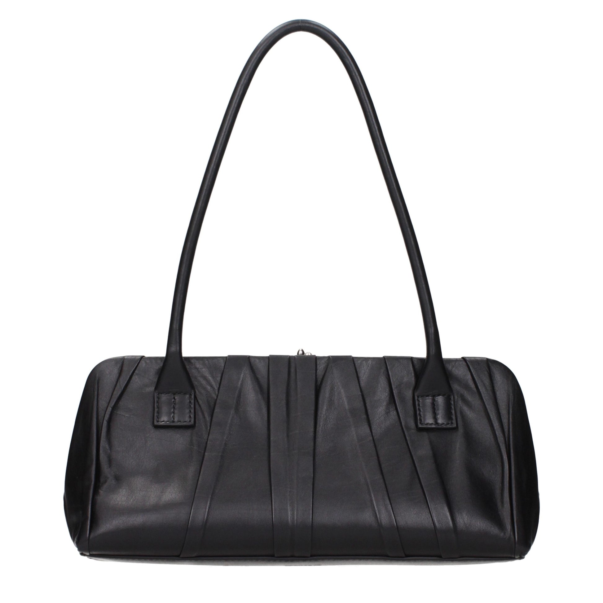Shoulder Bag by Jil Sander for women in leather black features a stately silhouette, showcasing a secure , ample , and stately shoulder-strap for a stately finish.