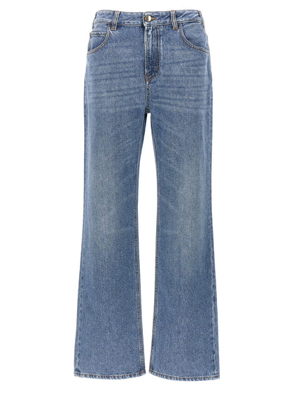 Chloé Blue Cotton High-Waisted Jean