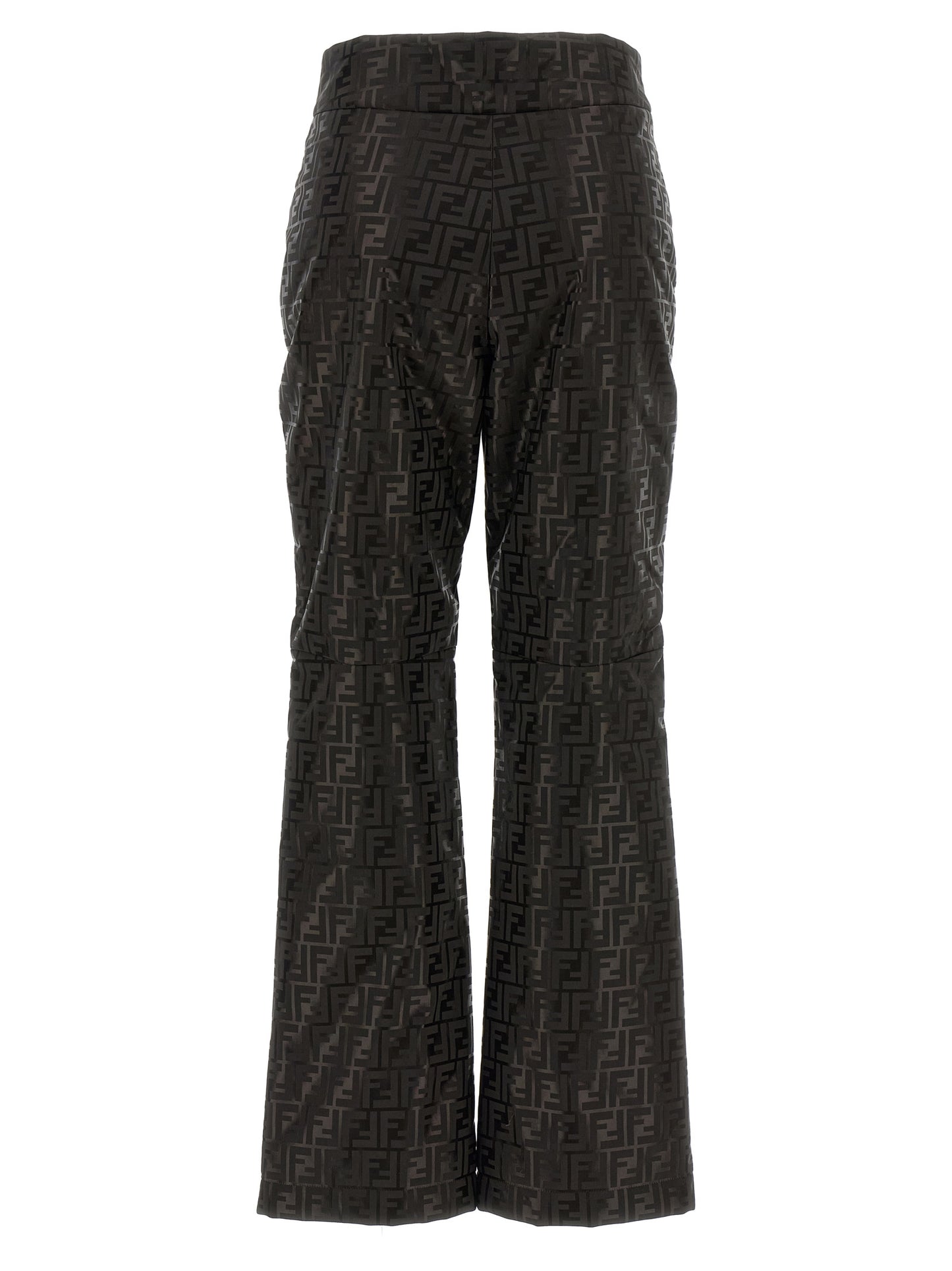 Fendi Women's Athletic High Rise Polyamide Cotton Activewear Pants - Brown Patterned