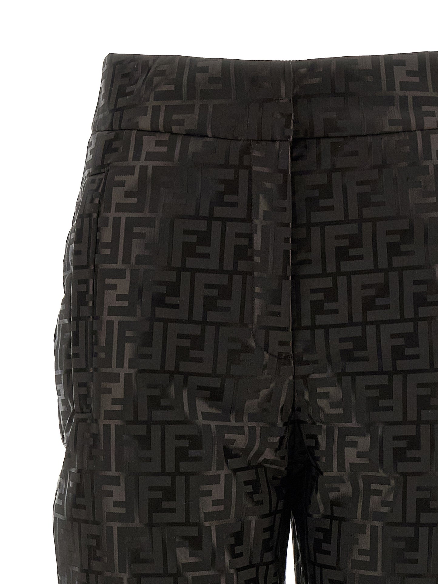 Fendi Women's Athletic High Rise Polyamide Cotton Activewear Pants - Brown Patterned