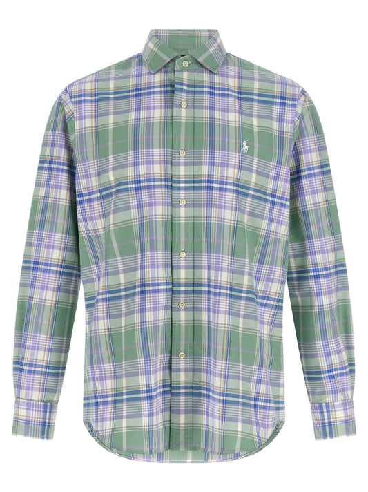 Shirt by Polo Ralph Lauren for men in cotton multicolor & checkered showcases a sleek silhouette, elegantly detailed with a sleek and long-sleeve for a sleek finish.