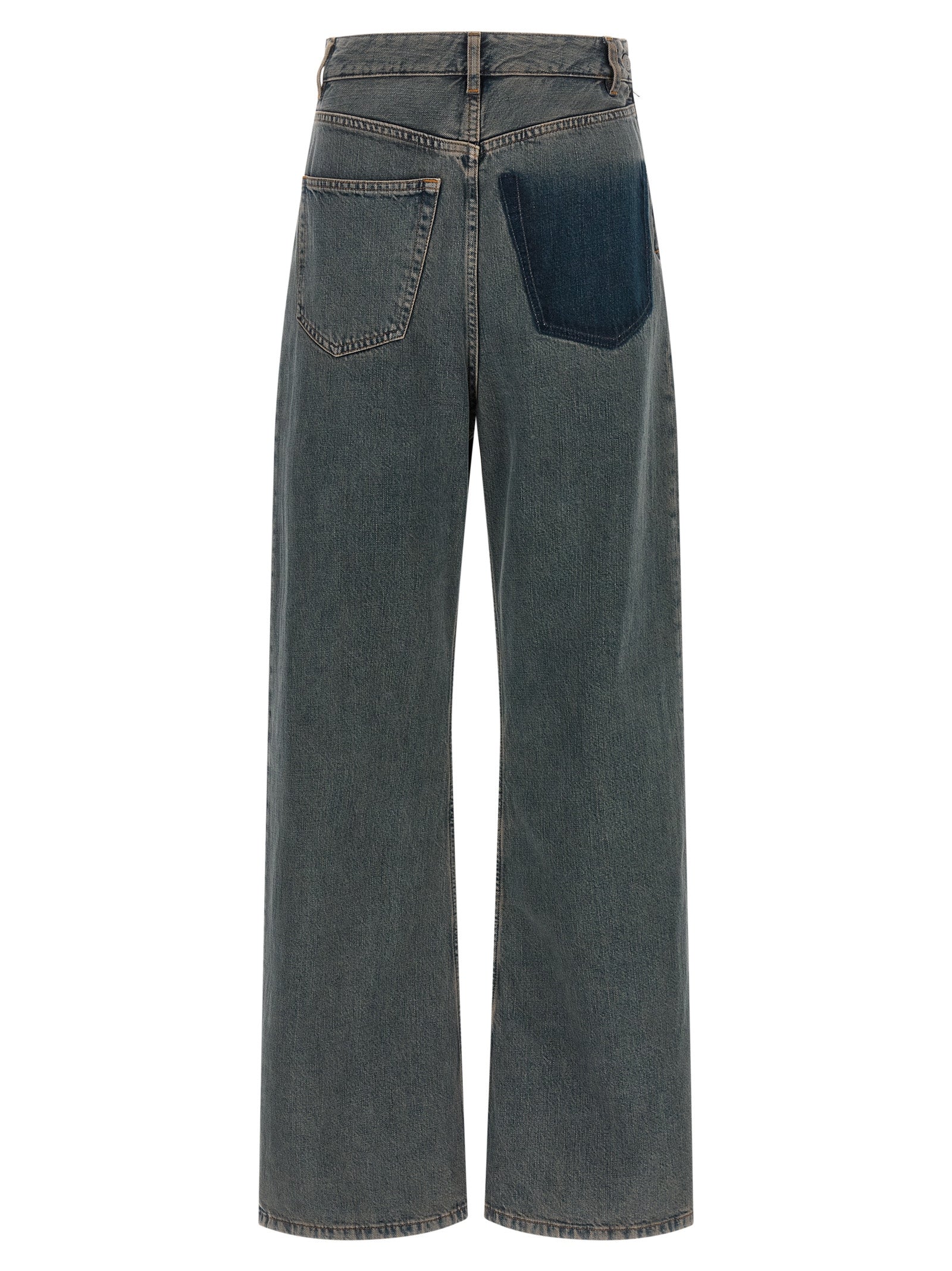 Jeans by MM6 Maison Margiela for women in cotton denim gradient, gray & white features an refined tailoring silhouette, showcasing a premium wide with a and long cut for a refined tailoring look.