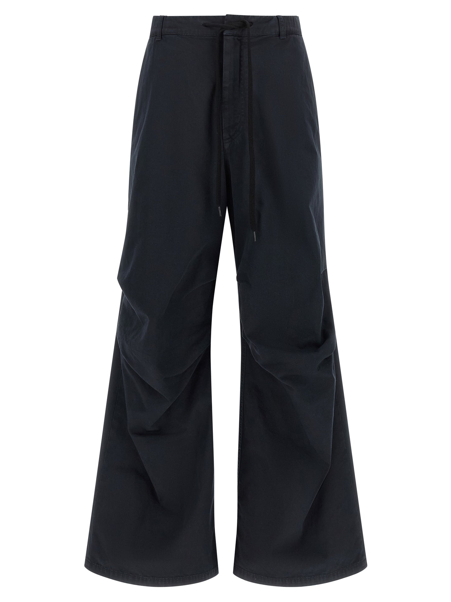 Trousers by MM6 Maison Margiela for women in cotton canvas blue & white presents a smart silhouette, meticulously detailed with a smart wide, a smart long, and a smart .