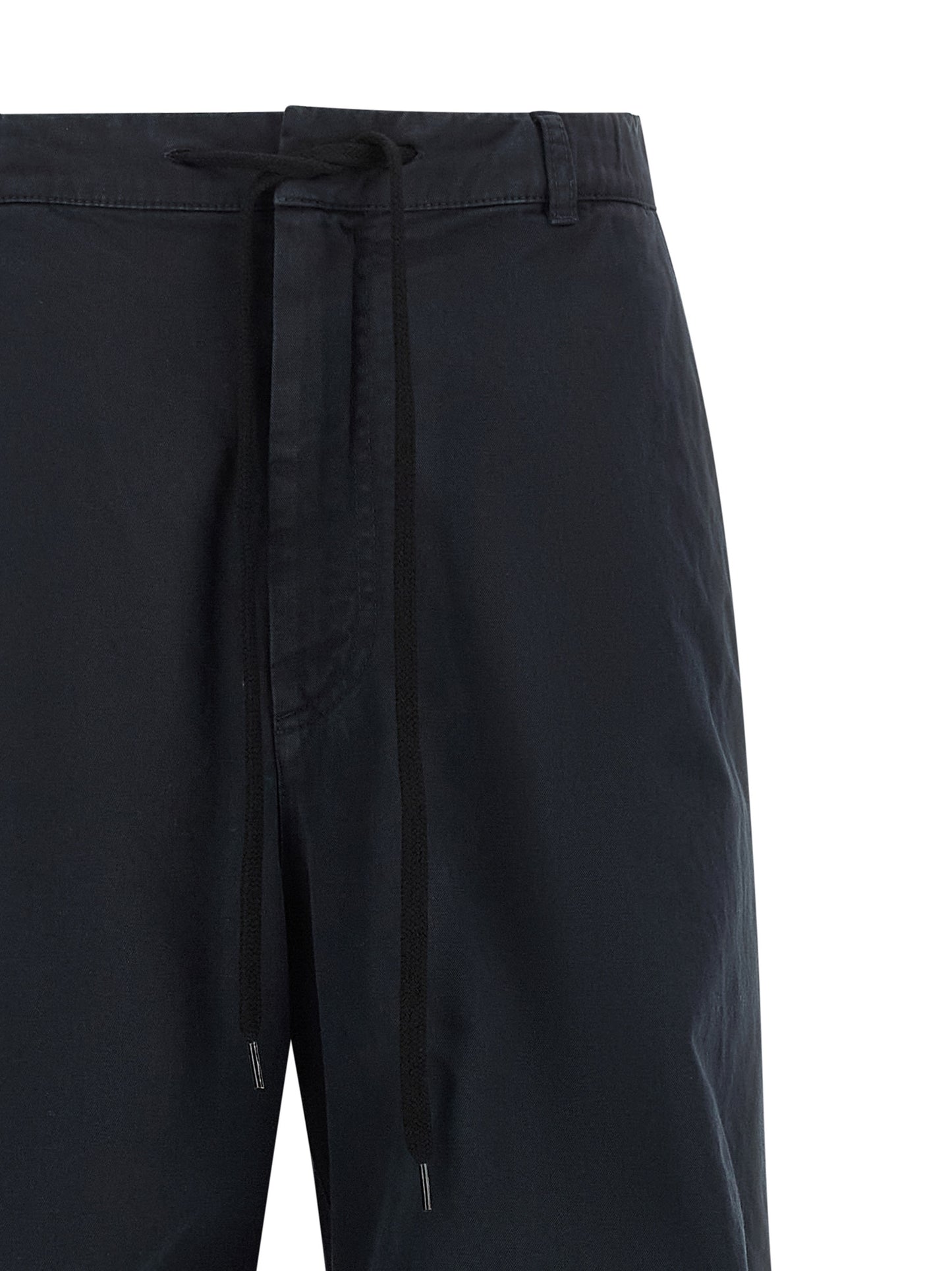 Trousers by MM6 Maison Margiela for women in cotton canvas blue & white features an sartorial silhouette, showcasing a precise wide and long with a sartorial for a refined look.