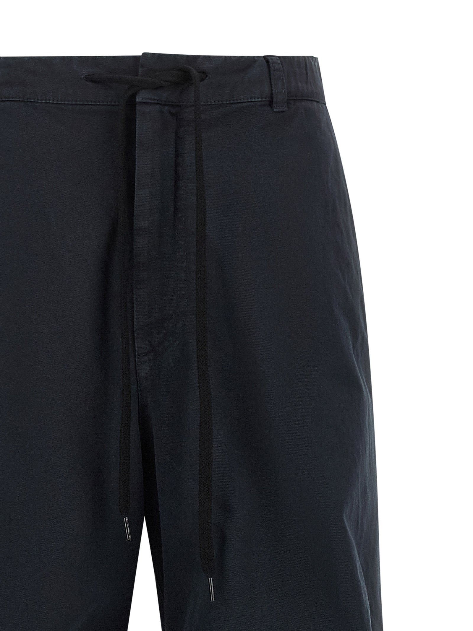 Trousers by MM6 Maison Margiela for women in cotton canvas blue & white features an sartorial silhouette, showcasing a precise wide and long with a sartorial for a refined look.