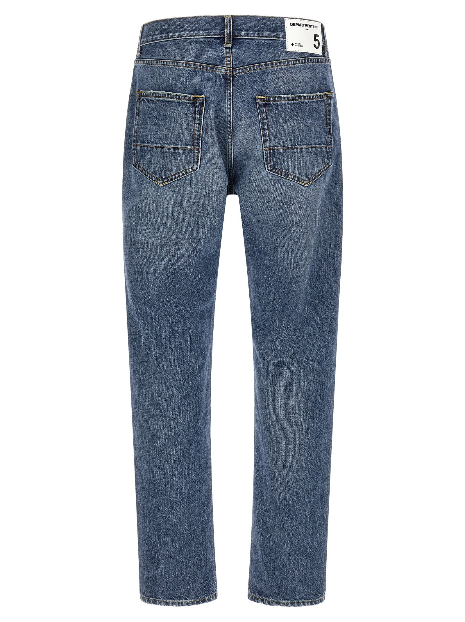Jeans by Department 5 for men in denim cotton blue & white features an sartorial relaxed-fit and long with a cut for a sartorial finish.