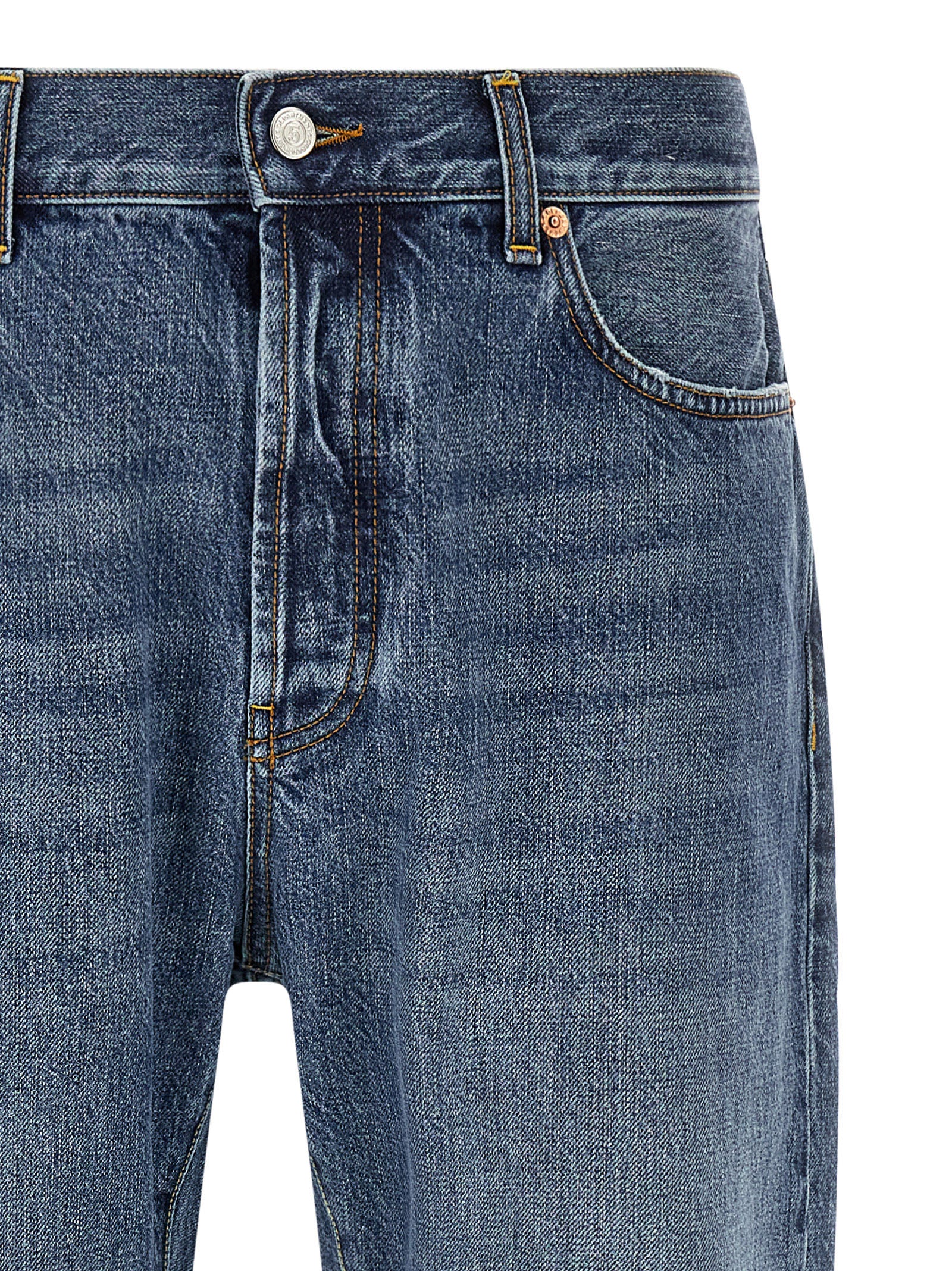 Jeans by Department 5 for men in denim cotton blue & white features an refined tailoring silhouette, showcasing a premium relaxed-fit with a and long cut for a refined tailoring look.