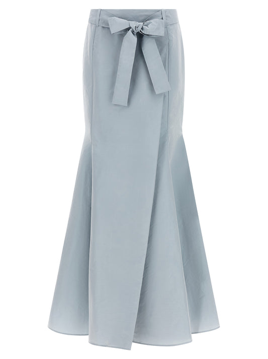 Skirt by PINKO for women in polyester light-blue showcases a dramatic silhouette, artfully capturing the essence of the Flow Women's Flared Polyester Skirt in a dramatic mini cut for a refined look.