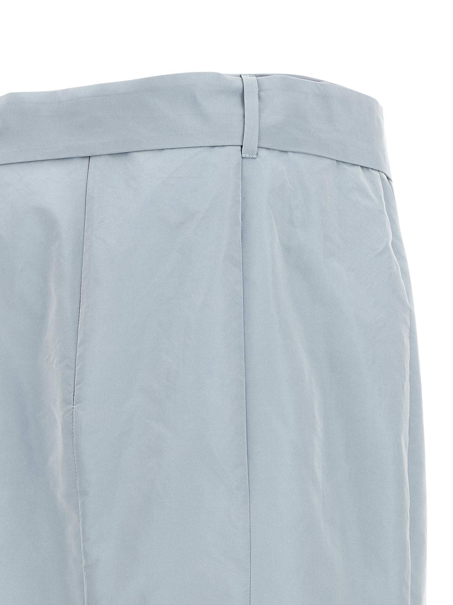 Skirt by PINKO for women in polyester light-blue features an tailored silhouette, artfully capturing the essence of Flow Women's Flared Polyester Skirt in a sophisticated mini.