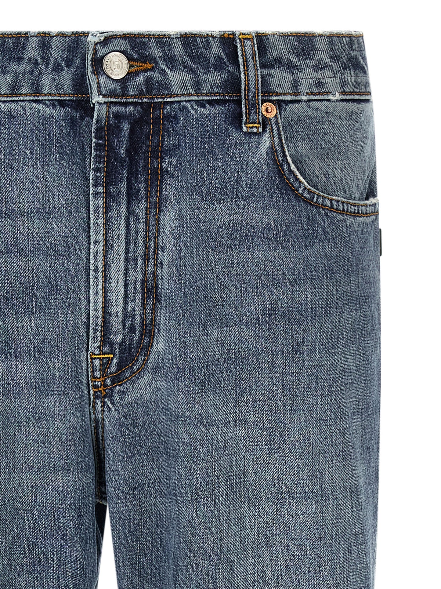 Jeans by Department 5 for men in denim cotton blue, white & signature presents a refined pantology silhouette, artfully defined by a refined pantology relaxed-fit & regular-fit, long, and a sophisticated .