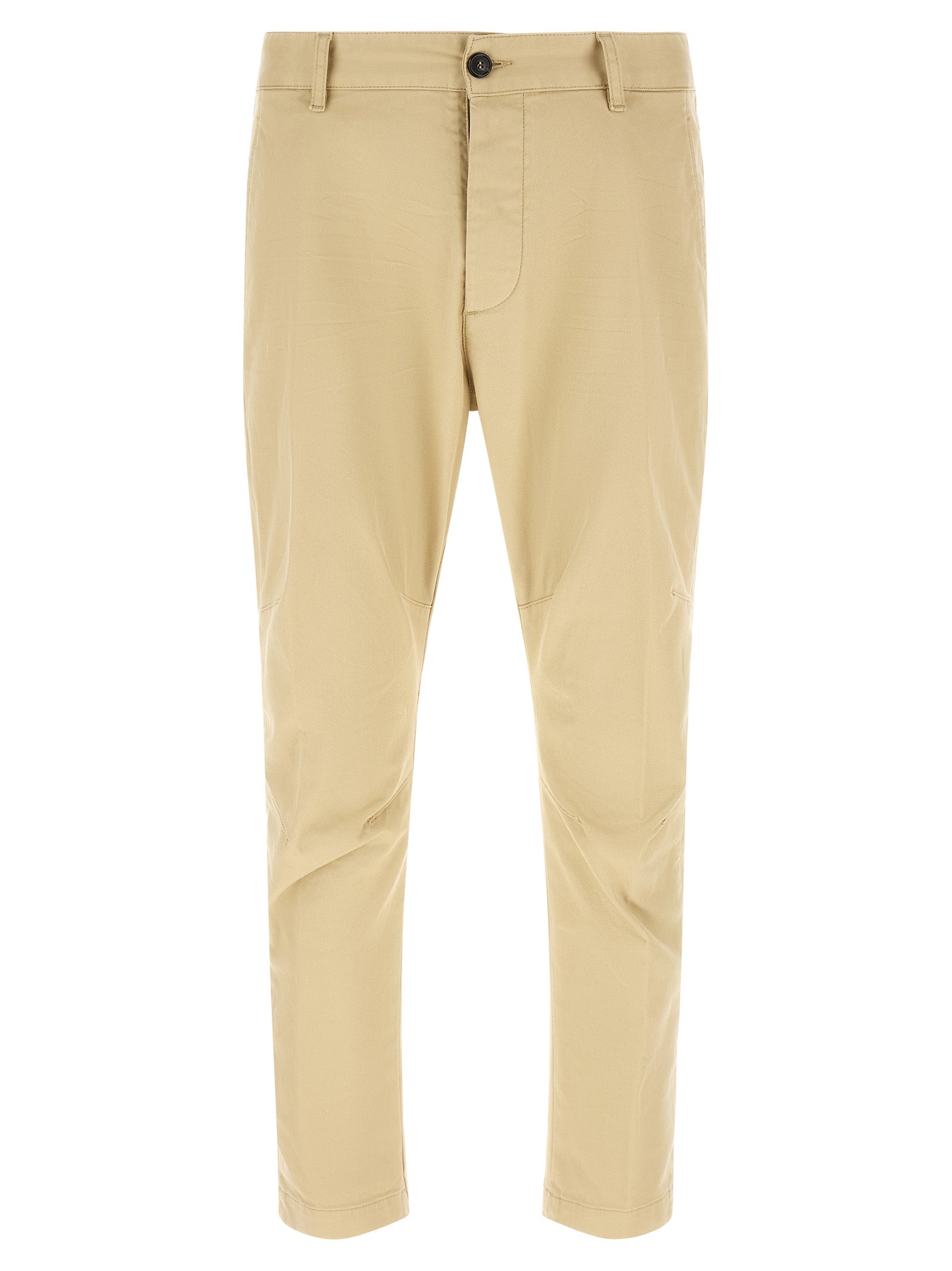 Cargo Pants by Dsquared² for men in stretch cotton beige features an stylish with a long and , expertly finished with stylish utility detailing.