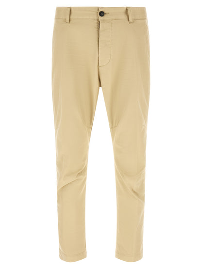 Cargo Pants by Dsquared² for men in stretch cotton beige features an stylish with a long and , expertly finished with stylish utility detailing.