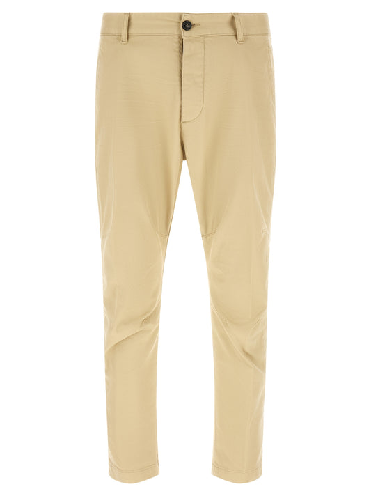 Cargo Pants by Dsquared² for men in stretch cotton beige features an stylish with a long and , expertly finished with stylish utility detailing.