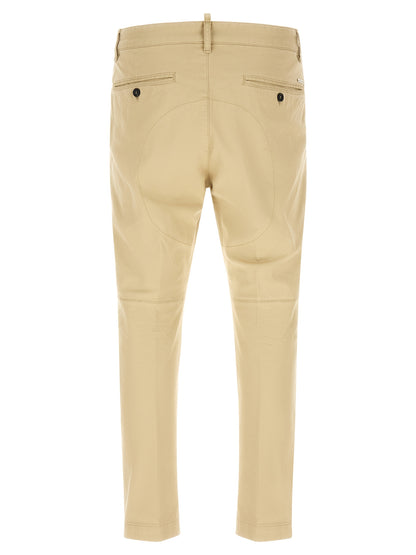 Cargo Pants by Dsquared² for men in stretch cotton beige presents a on trend silhouette, artfully finished with a on trend , long, and for a sophisticated look.