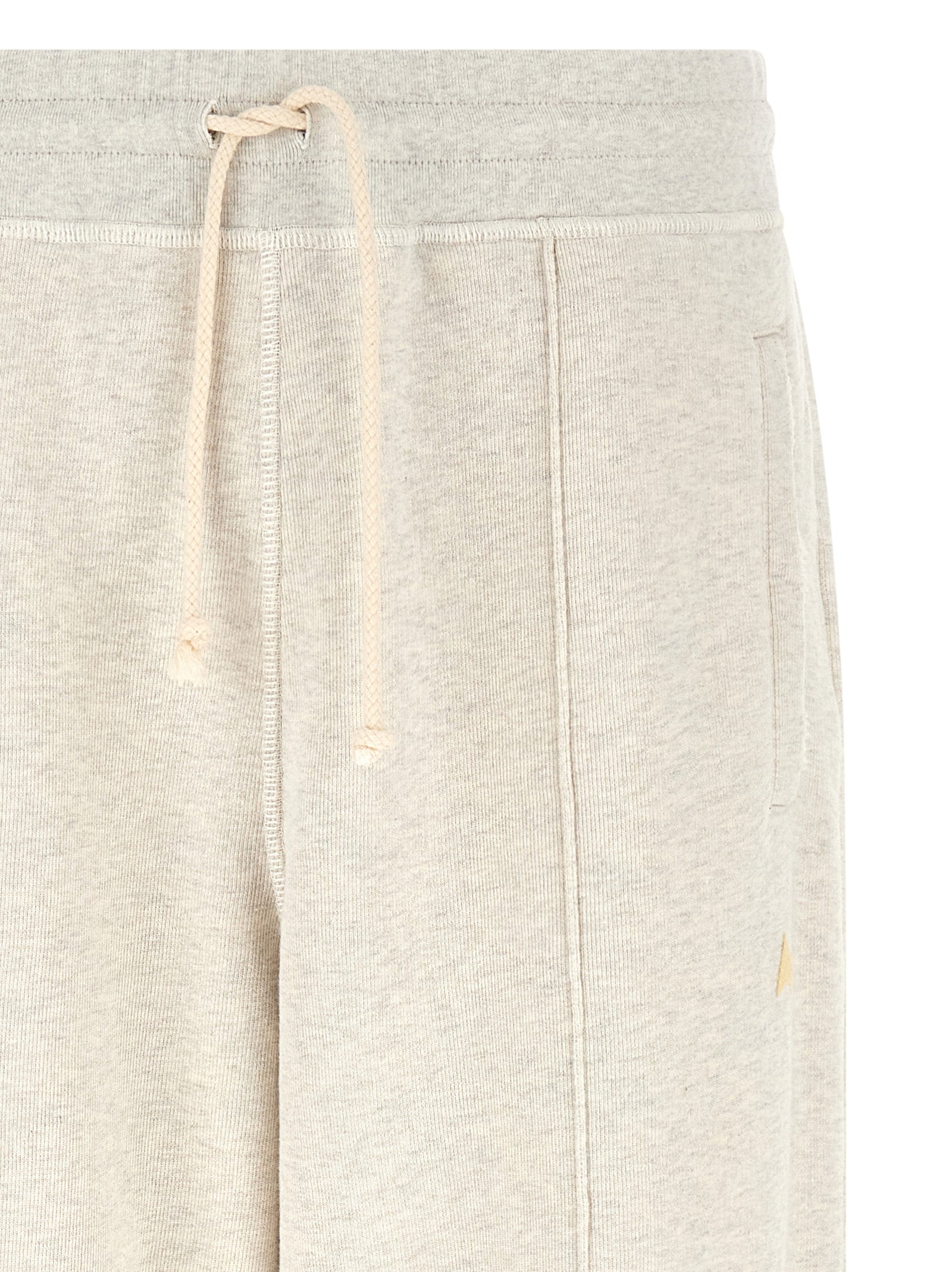Joggers by Golden Goose for men in cotton gray features an sartorial flared & wide and long with a cut for a sartorial finish.
