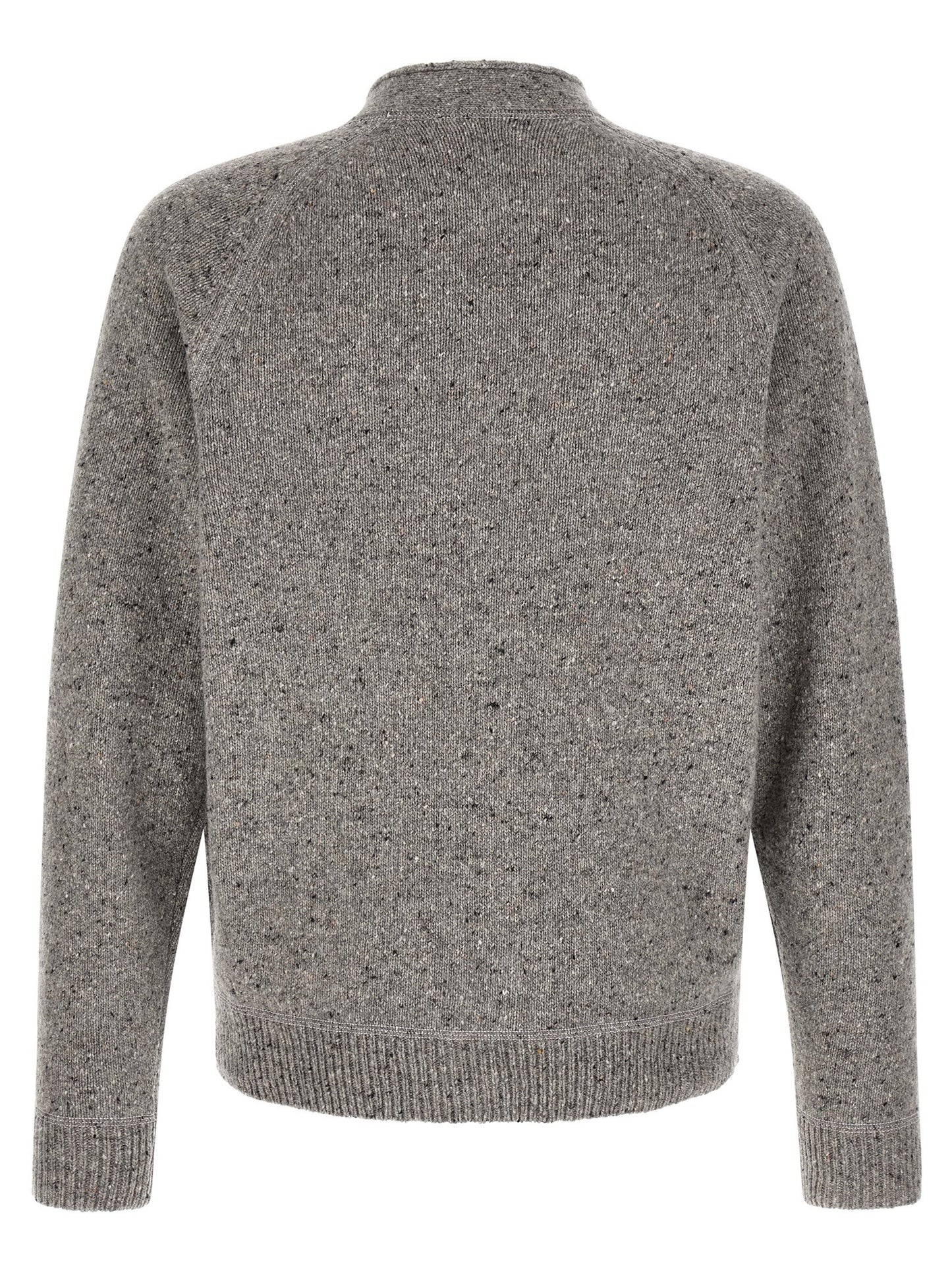 Cardigan by Dsquared² for men in polyamide wool gray showcases a luxurious silhouette, meticulously detailed with a sophisticated v-neck neckline and for a refined finish.