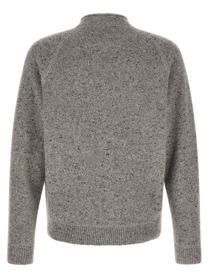 Cardigan by Dsquared² for men in polyamide wool gray showcases a luxurious silhouette, meticulously detailed with a sophisticated v-neck neckline and for a refined finish.