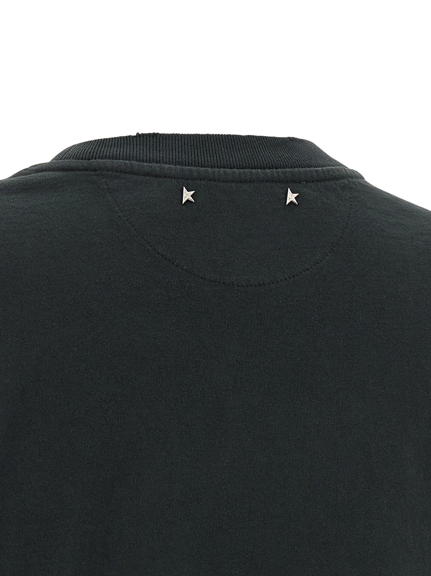 T-Shirt by Golden Goose for women in organic cotton black & signature showcases a unassuming silhouette, artfully detailed with a refined and unassuming for a sophisticated, contemporary look.